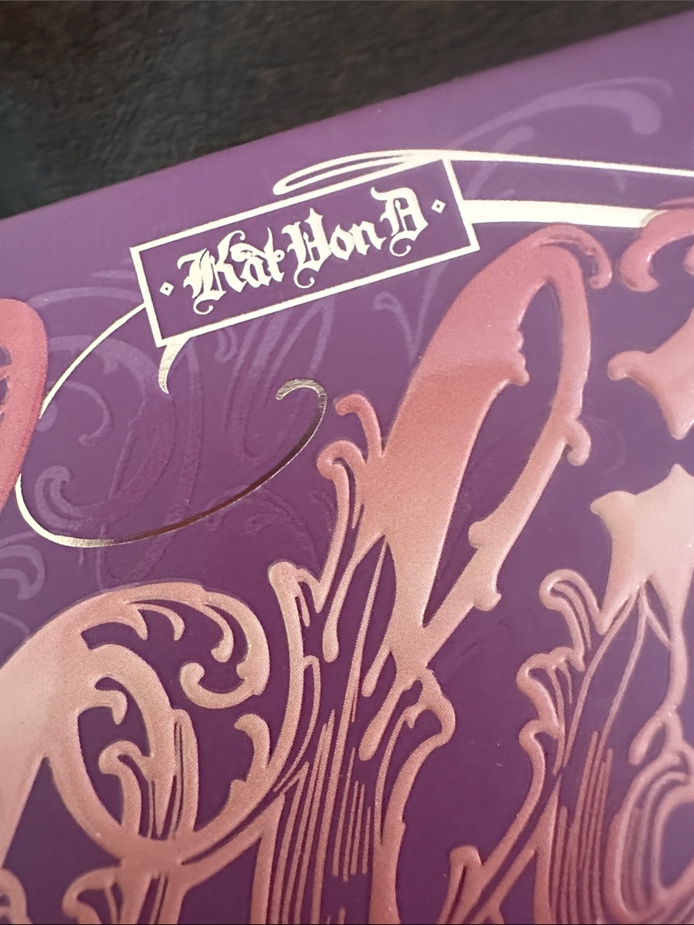Kat Von D Eyeshadow Palette in Purple with Pink Script - Picture 2 of 5